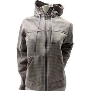 Lululemon Jacket Rare Vintage Distressed Hooded Zip‎ Up Grid Pattern Gorpcore S